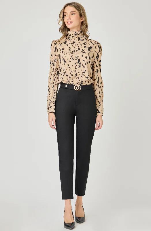 Weekend Deals to Make You Happy Turtleneck Printed Blouse