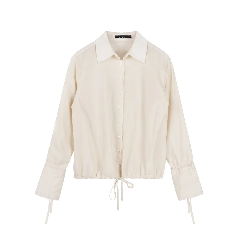 Now or Never Drawstring Blouse | Cream [Final Sale]