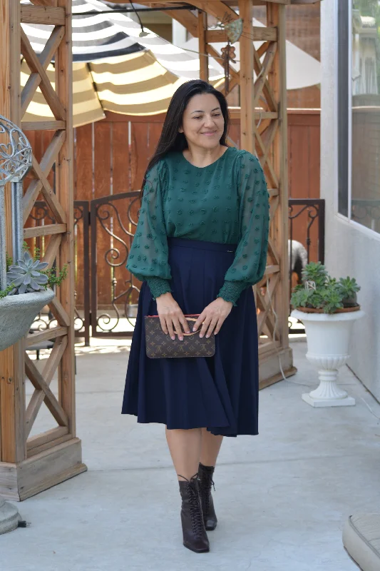 Savings Galore Rosetta Emerald Green Swissdot Top