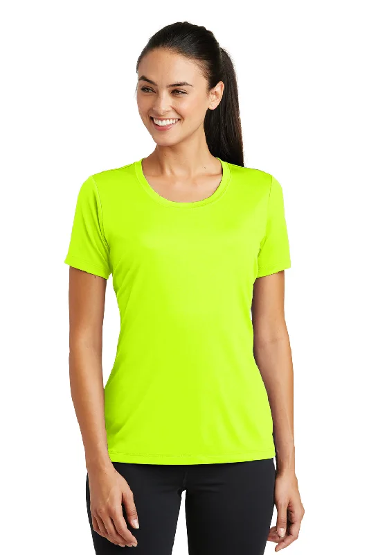 Price Rollback Sport-Tek Womens Tough Moisture Wicking Short Sleeve Crewneck T-Shirt - Neon Yellow - Closeout
