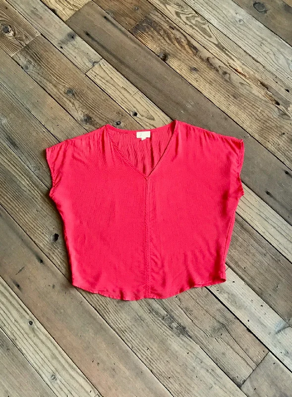 Don’t Miss Out Dolman Top in Electric Coral