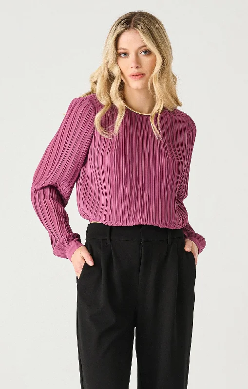 New Arrival LS Pleated Blouse