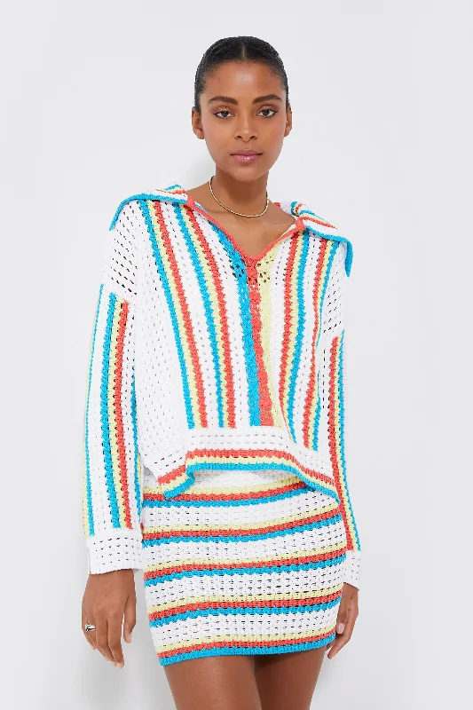 Weekend Steals Await Crochet Vertical Stripe Lola Pullover