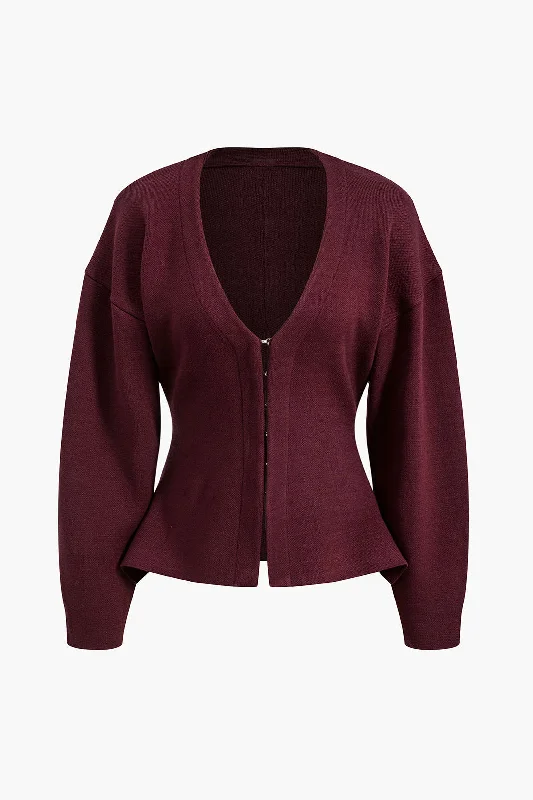 Weekend Savings Spree Solid Sweater Buckle Cardigan