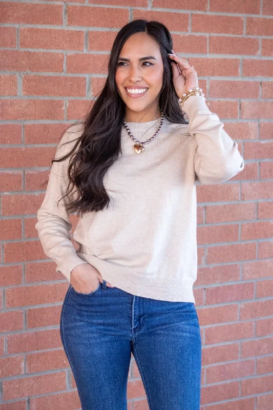 Year-End Clearance Get To It Oatmeal Sweater