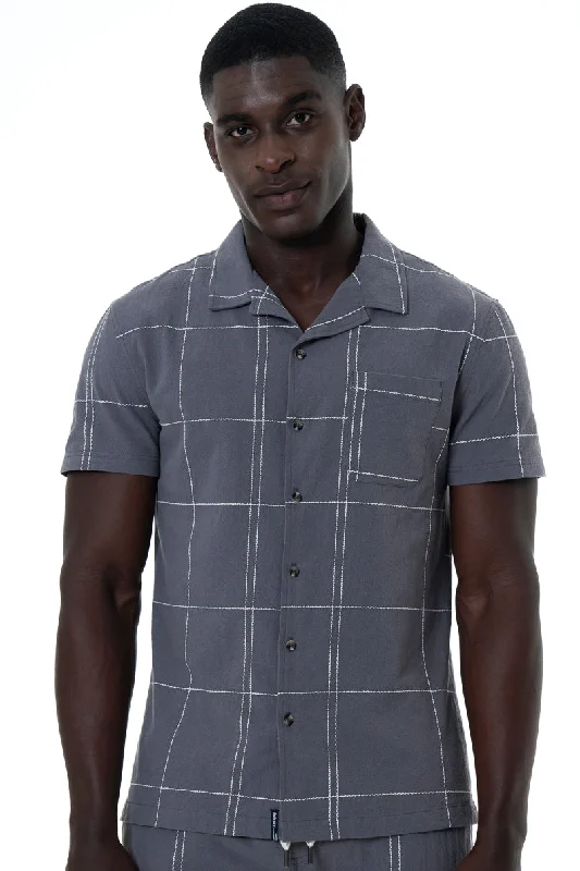 Grid Check Shirt _ 154511 _ Charcoal