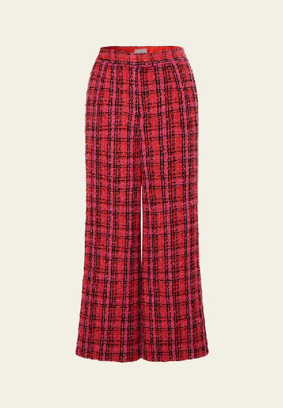 Instant Savings Flared Checker Tweed Trousers