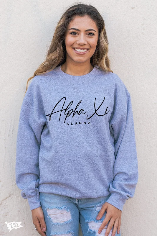 Special Discount Alpha Xi Delta Alum Script Crewneck