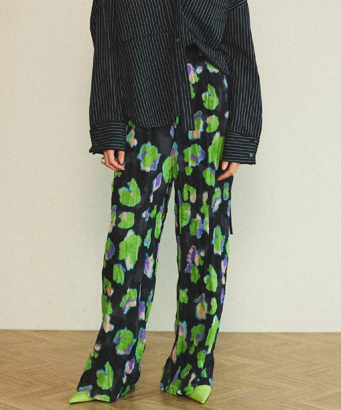 Deal Frenzy 【25SPRING PRE-ORDER】Floral Pattern Pleated Easy Pants