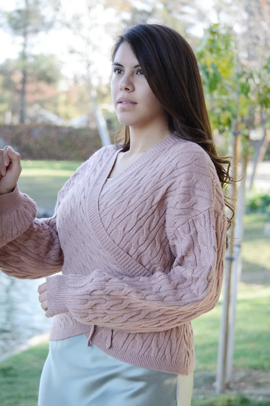 Super Savings Holly Cable-Knit Wrap Cardigan
