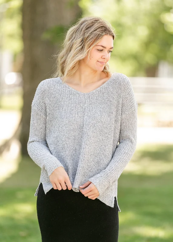 Midnight Sale V-neck Long Sleeve Center Seam Top - FINAL SALE