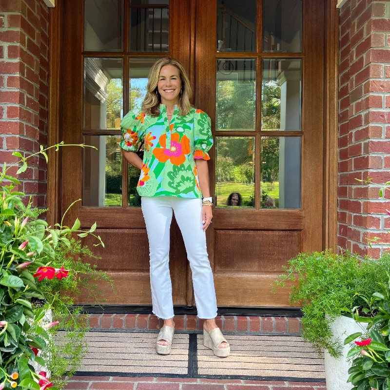 Quick Sale Amy Foral Pop Blouse | Green Multi