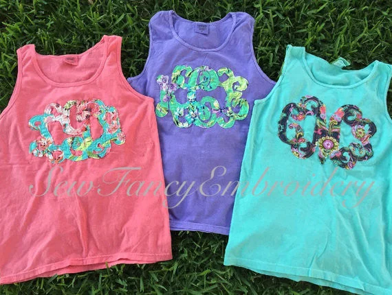 YEAR-End Clearance Fabric Monogrammed Comfort Colors Tank