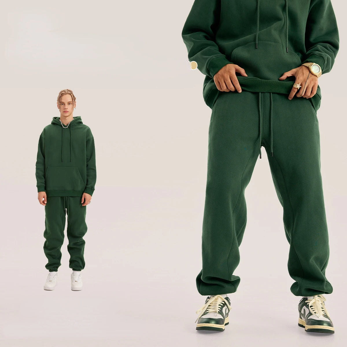 blackish green-Pants