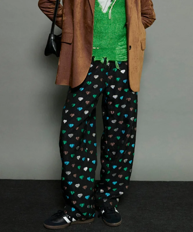 Final Clearance [24Autumn PRE-ORDER] HEART JACQUARD PANTS