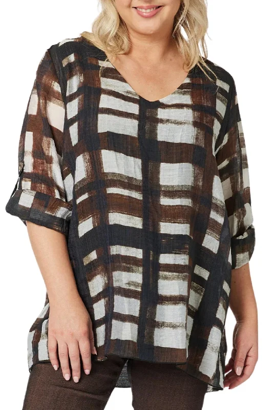 Weekend Savings Sensation ZENA CHECK LAYERED TUNIC - 45309C