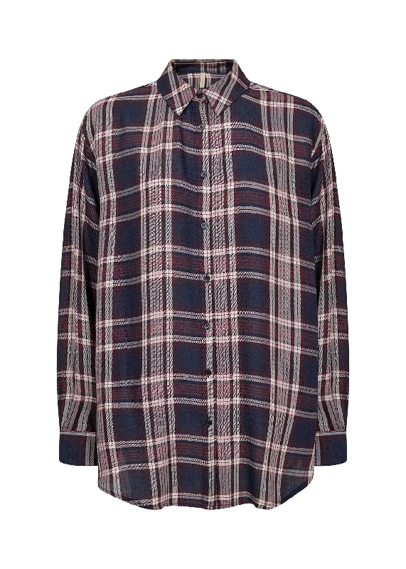 Weekend Discounts You Deserve Inga 2 Plaid Button Up - Navy