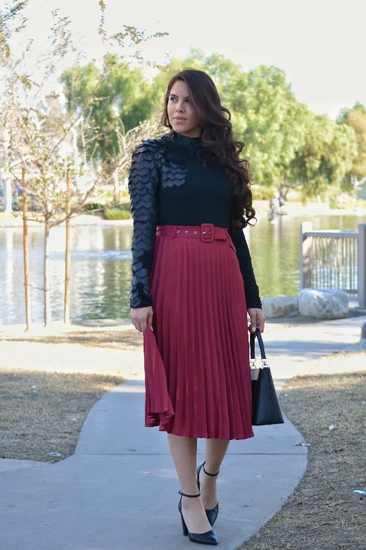 Weekend Specials Just for You Cyprus Faux Leather Black Top - Pink Label
