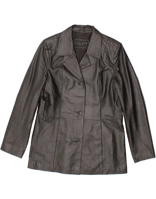 Buy Now VINTAGE Womens Leather Jacket UK 14 Medium Black Leather