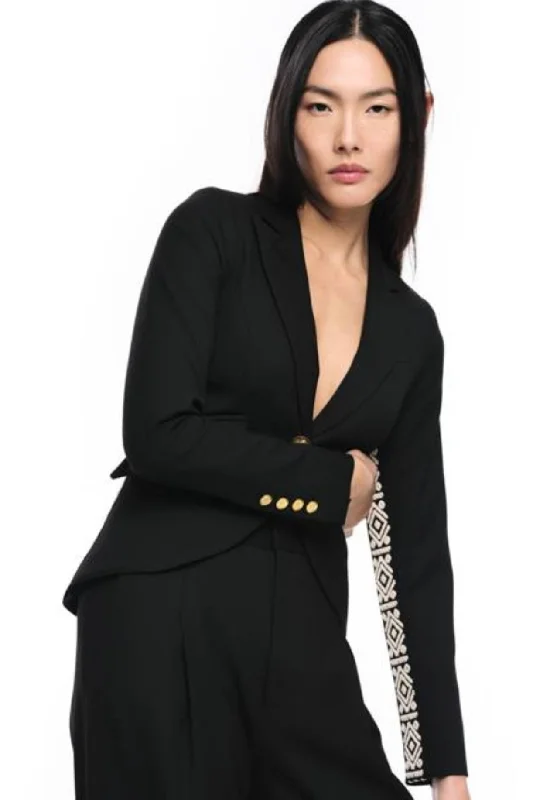 Best Bargains Smythe - One Button Tux Stripe Blazer - PF24026