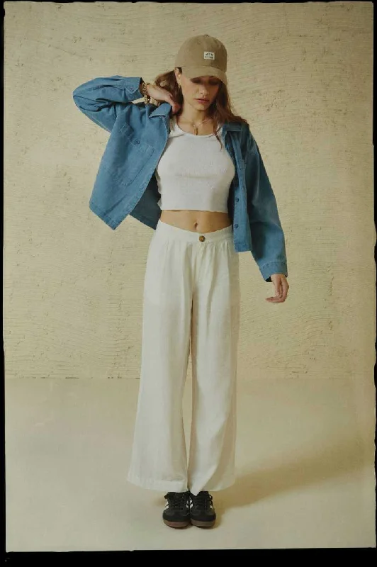Instant Savings Vintage Linen Blend Wide Leg Pants