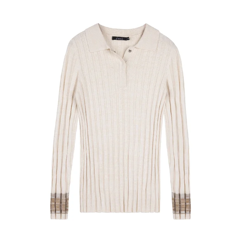 Extra Savings Contrast Knit Polo | Cream [Final Sale]