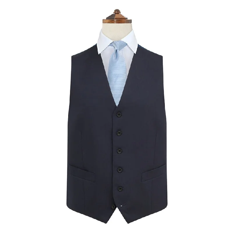 Hyde Navy Tropical Panama Wool Waistcoat