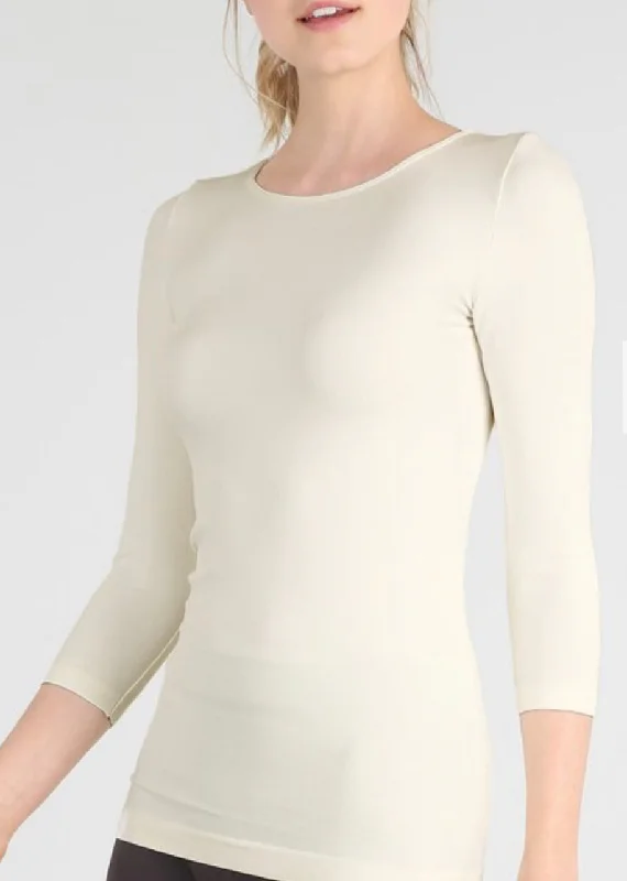 Half Price Chelsea 3/4 Sleeve Ivory Seamless Top