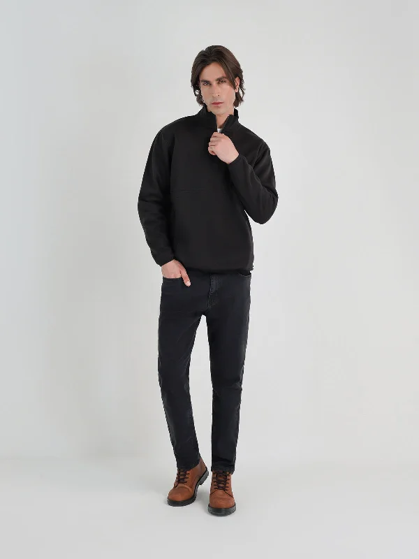 "GANIX" Casual Mock Neck Sweatshirt