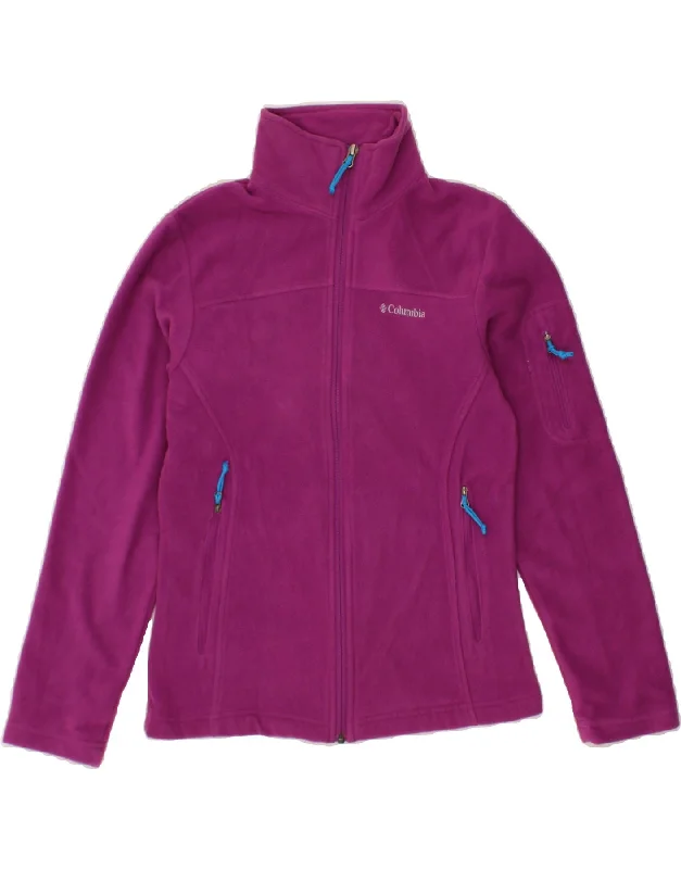 Bargain Blast COLUMBIA Womens Fleece Jacket UK 6 XS Purple Polyester