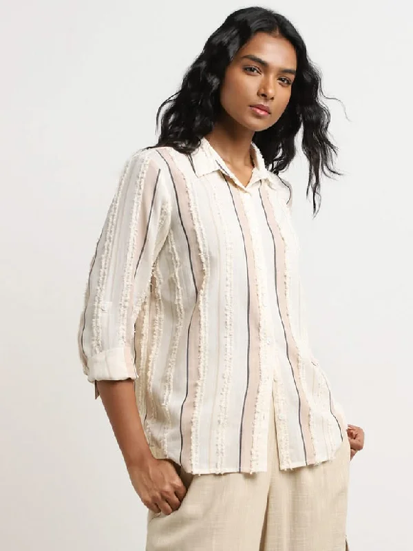 Final Clearance LOV Off-White Stripe Printed Shirt