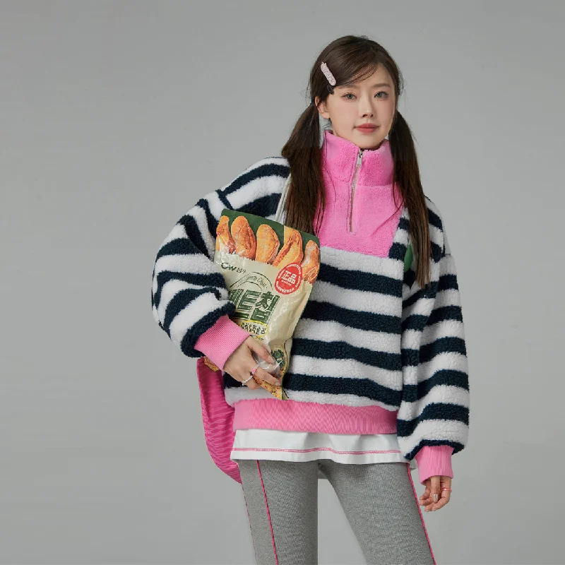 Midnight Madness I Give You Butterflies Striped Fleece Sweater