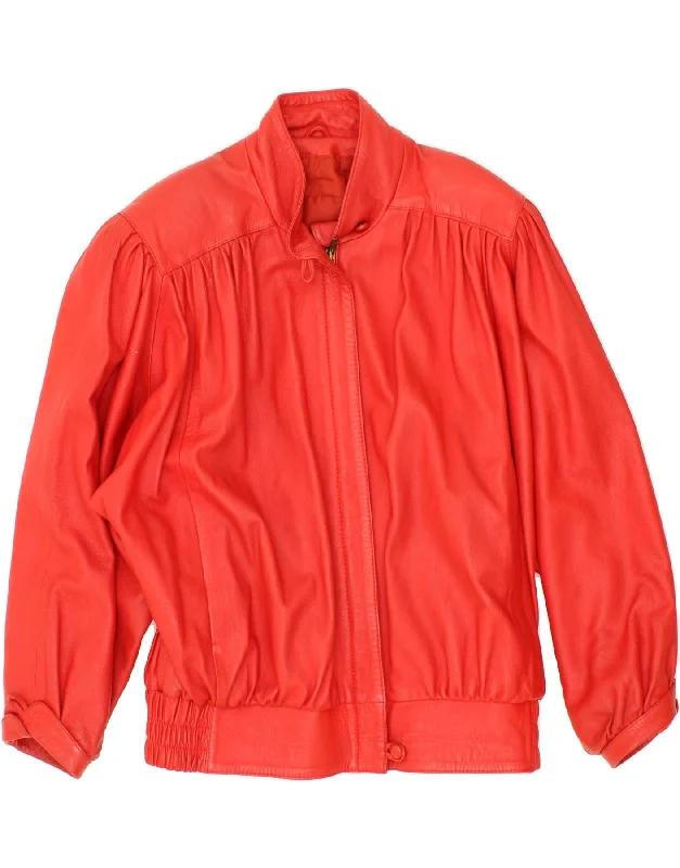 Savings Event VINTAGE Womens Oversized Leather Jacket UK 20 2XL Red