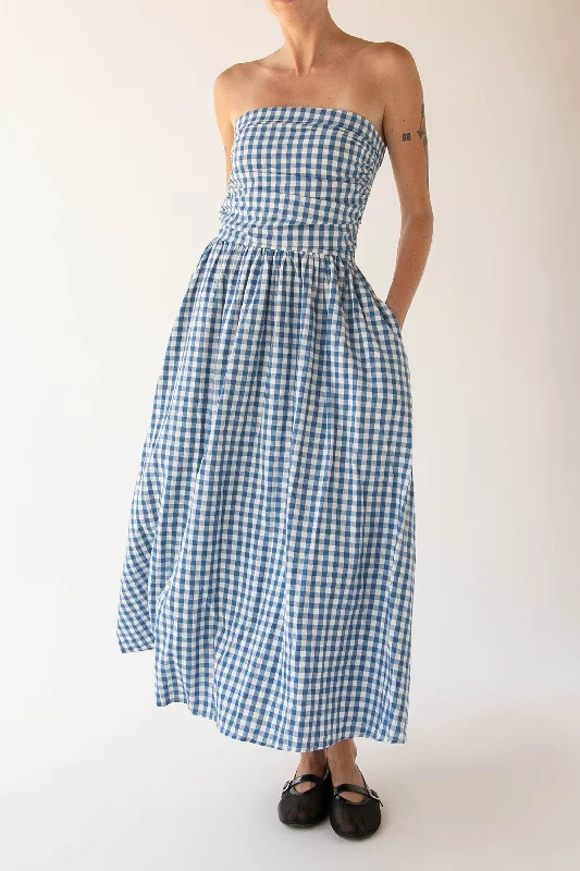 Weekend Discounts to Enjoy GINGHAM TUBE DRESS