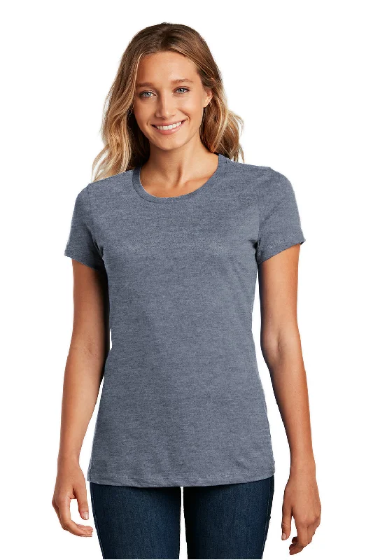Weekend Deals That Spark District Womens Perfect Weight Short Sleeve Crewneck T-Shirt - Heather Navy Blue