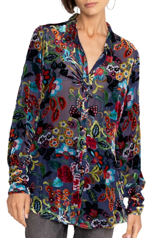 Weekend Discounts to Enjoy MINTO BURNOUT YRENE BLOUSE - C19123AO
