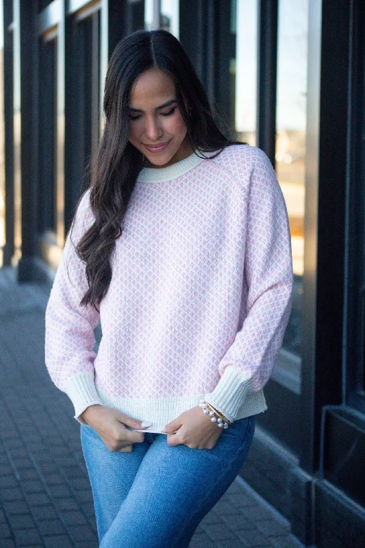 YEAR-End Clearance Something To Remember Pink Textured Sweater