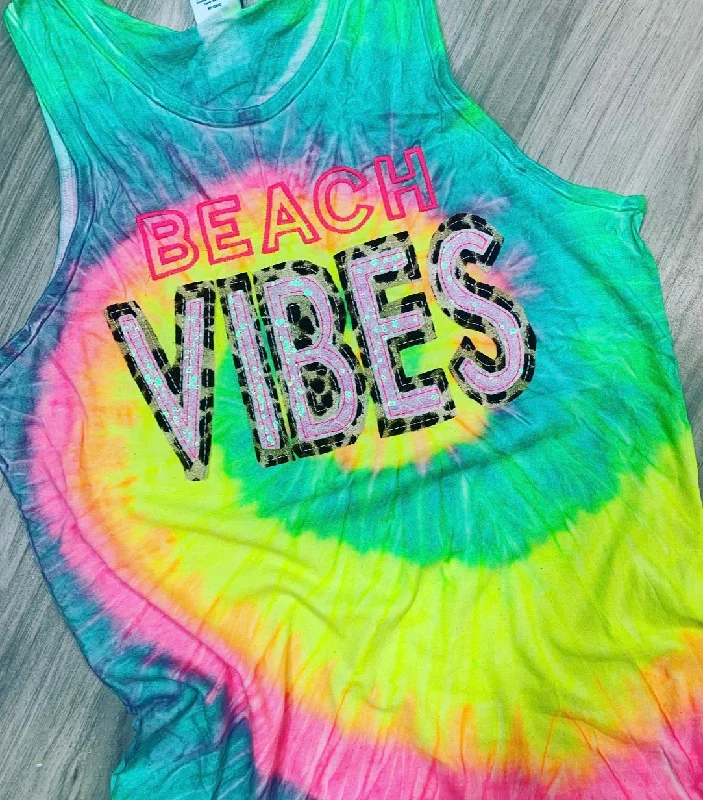Unmissable Offer BEACH VIBES Tie Dye Tank / Shirt