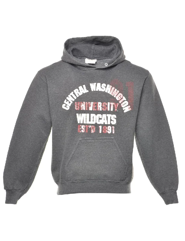 Mega Sale Wildcats Printed Grey & Silver Hoodie - S