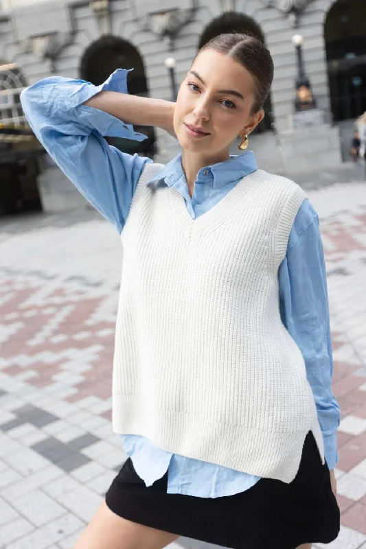 Weekend Deals That Sparkle Everyday Ivory Knit Vest