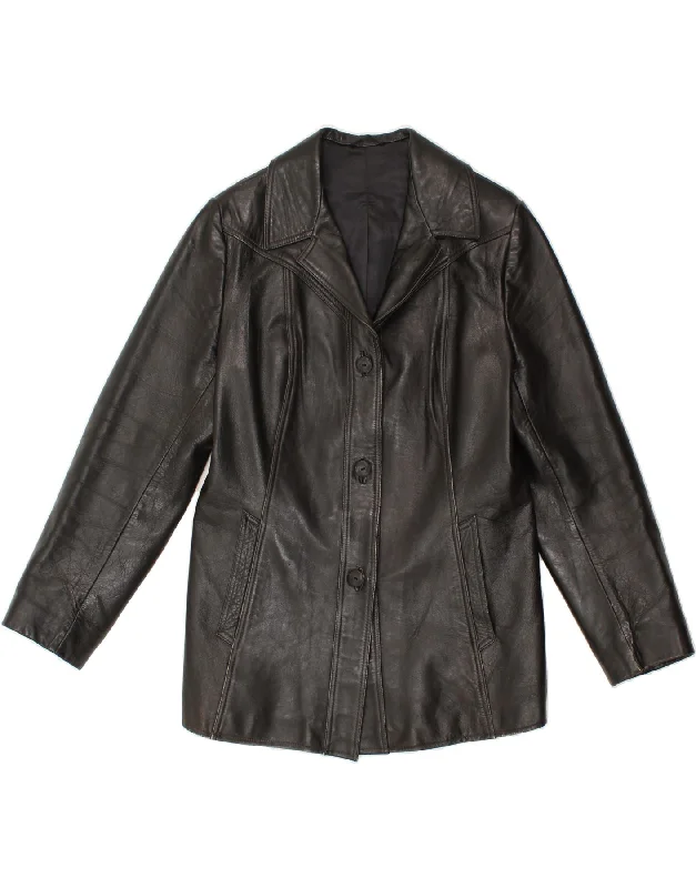 Deal of the Day VINTAGE Womens Leather Jacket UK 12 Medium Black