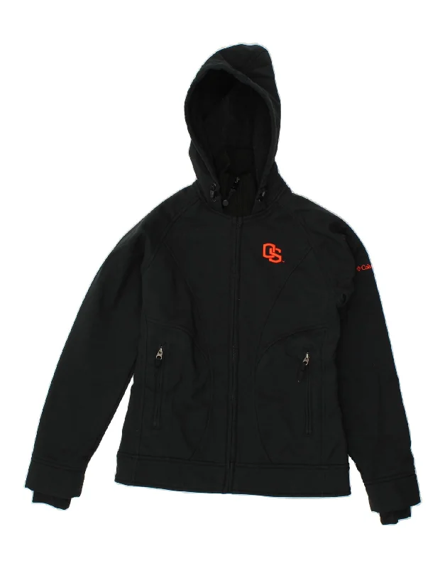 Weekend Savings Bonanza COLUMBIA Womens Hooded Windbreaker Jacket UK 6 XS Black Polyester Weekend Savings Bonanza COLUMBIA Womens Hooded Windbreaker Jacket UK 6 XS Black Polyester