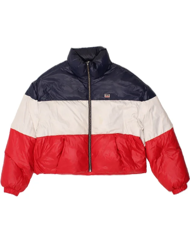 Epic Deals LEVI'S Womens Crop Padded Jacket UK 16 Large Multicoloured Colourblock