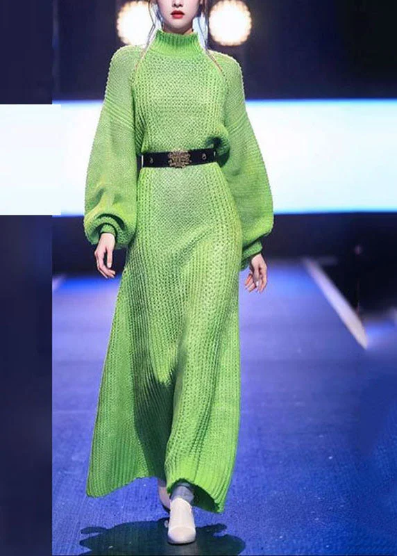 Weekend Offers That Thrill Beautiful Green Turtleneck Sashes Solid Cotton Knit Knit Sweater Dress Winter Weekend Offers That Thrill Beautiful Green Turtleneck Sashes Solid Cotton Knit Knit Sweater Dress Winter