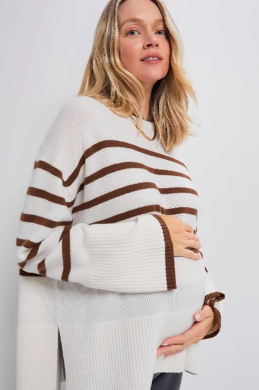 Weekend Specials to Celebrate Vanilla and Acorn Stripe The Carly Knit Pullover