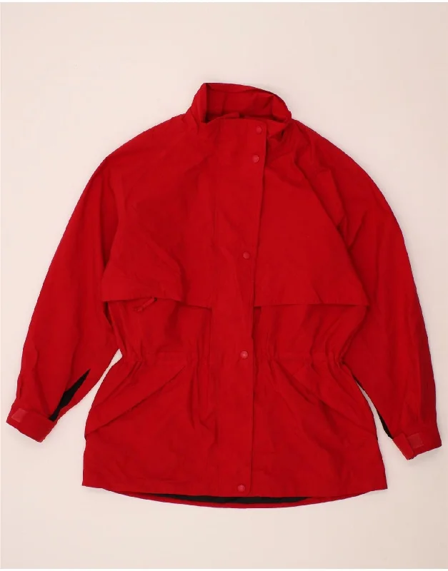 Get It Before It’s Gone EDDIE BAUER Womens Raincoat UK 16 Large Red Polyester
