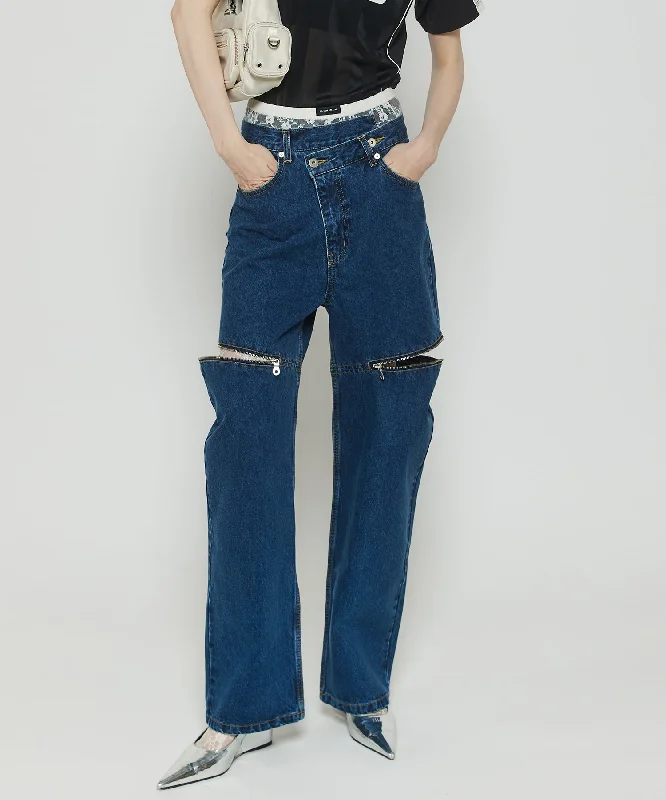Weekend Discounts to Snag [PRE-ORDER] Side Slash Denim Pants