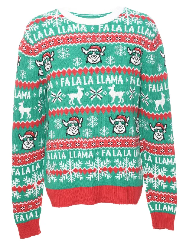 Nordic Print Christmas Jumper - L