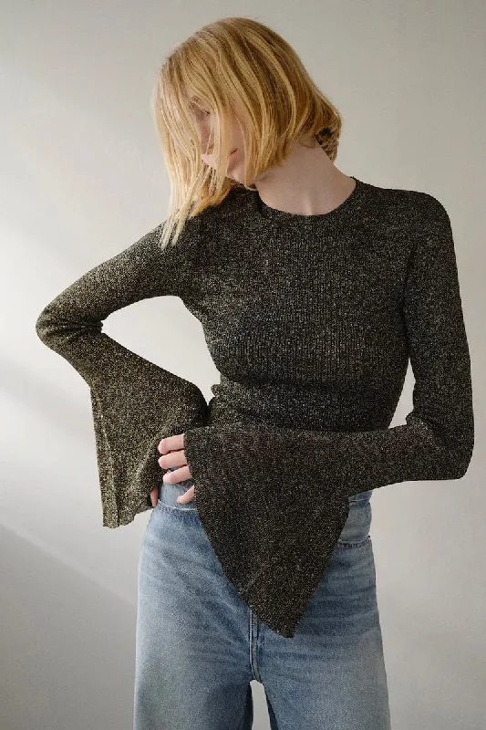 Weekend Offers That Tempt Frame - Godet Lurex Top (Black)