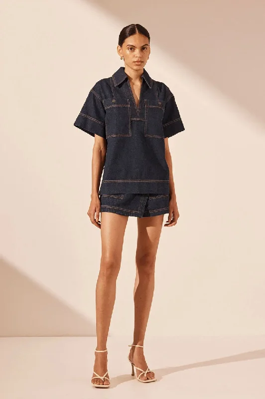 Don't Delay Shona Joy Rita Pullover Top - Indigo